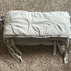 Restoration Hardware Light Gray Linen Blend Crib Bumper